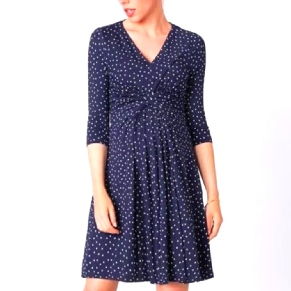 Vintage style, navy blue with white polka dot dress Sz 10